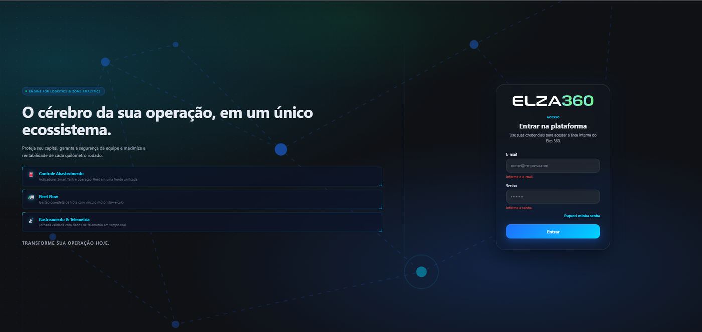Frota rodoviária em operação no Brasil ao entardecer
